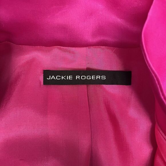 Jackie Rogers 100% Silk Blouse Hot Pink 3 Front Bows Stunning Size 20 - Picture 7 of 8